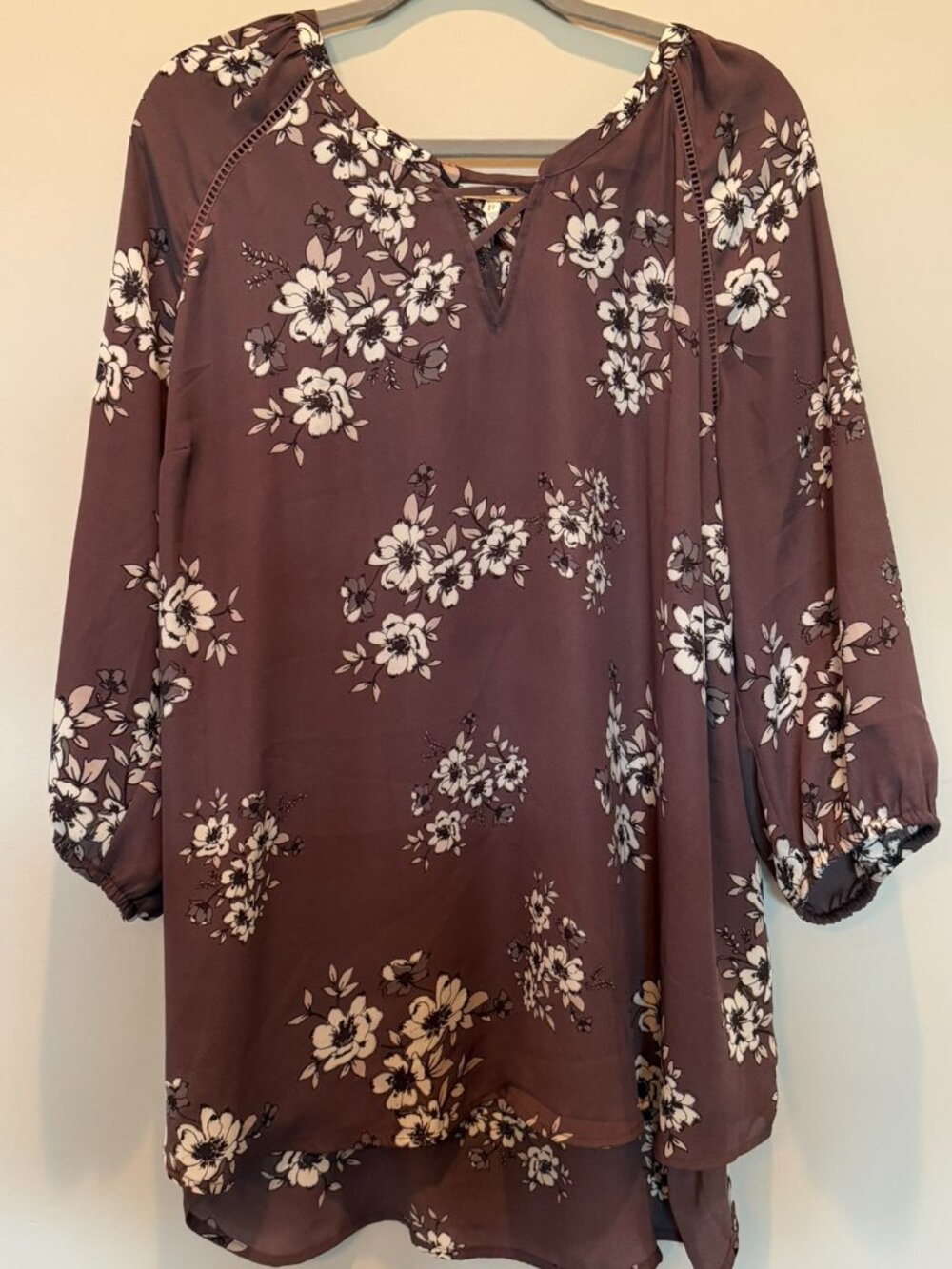 Maurices Mauve Floral Blouse Plus 2